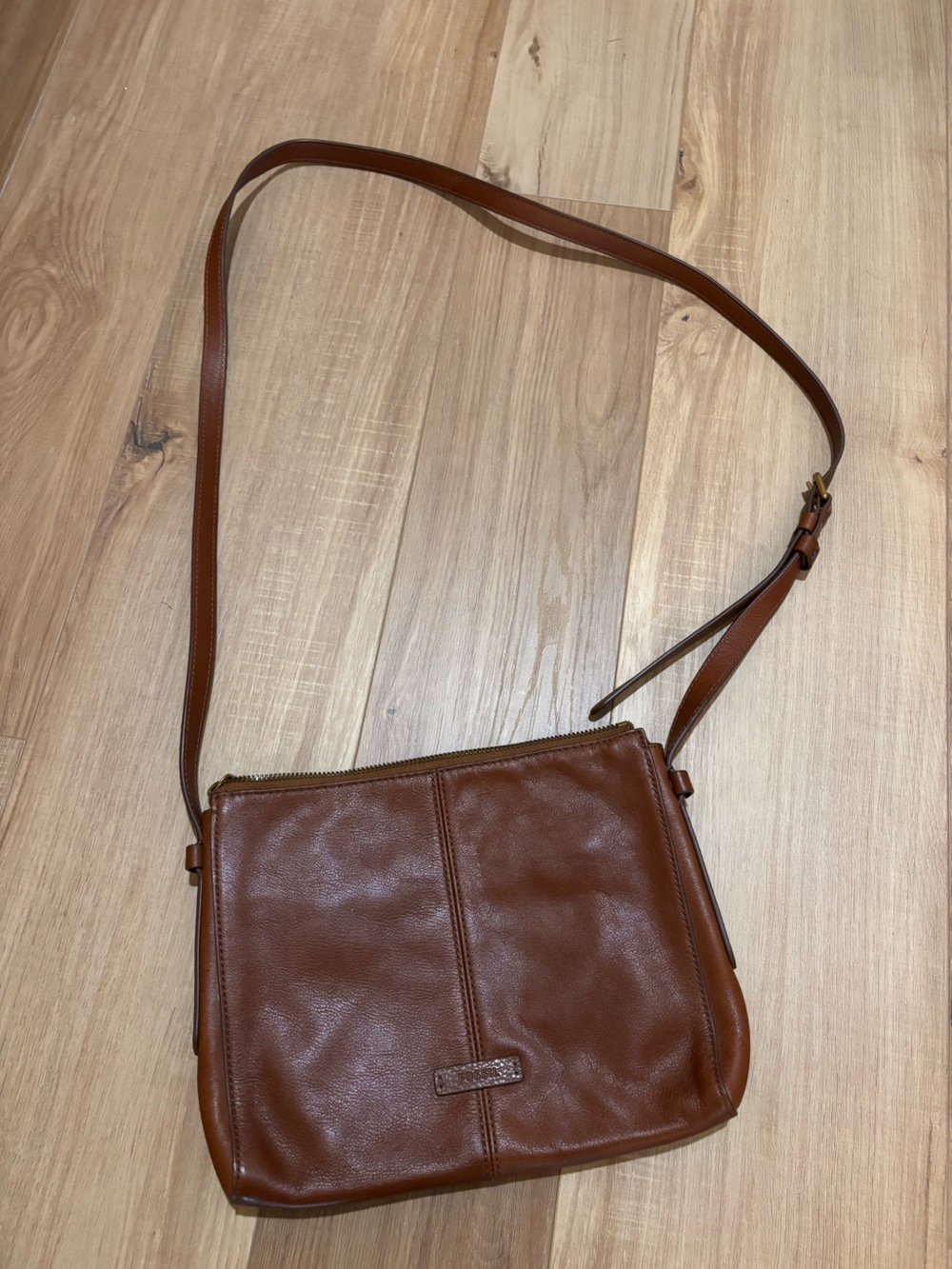 Fossil Tan Leather Crossbody Bag